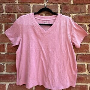 Eileen Fisher Women's $68 Organic Cotton Slub V-Neck Tee size XXS